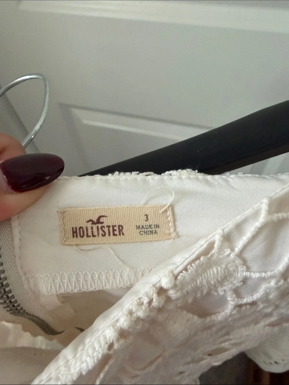 Hollister Cream Floral Lace High-Waist Shorts